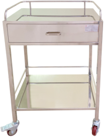 Xe đẩy cấp phát thuốc và dụng cụ y tế 2 tầng