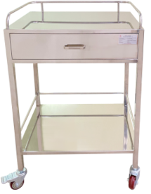 Xe đẩy cấp phát thuốc và dụng cụ y tế 2 tầng