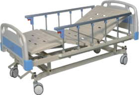 Double Cranks Manual Medical Bed, central brake system